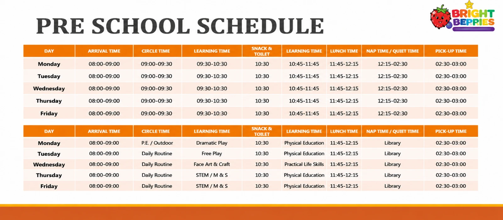 Preschool Schedule
